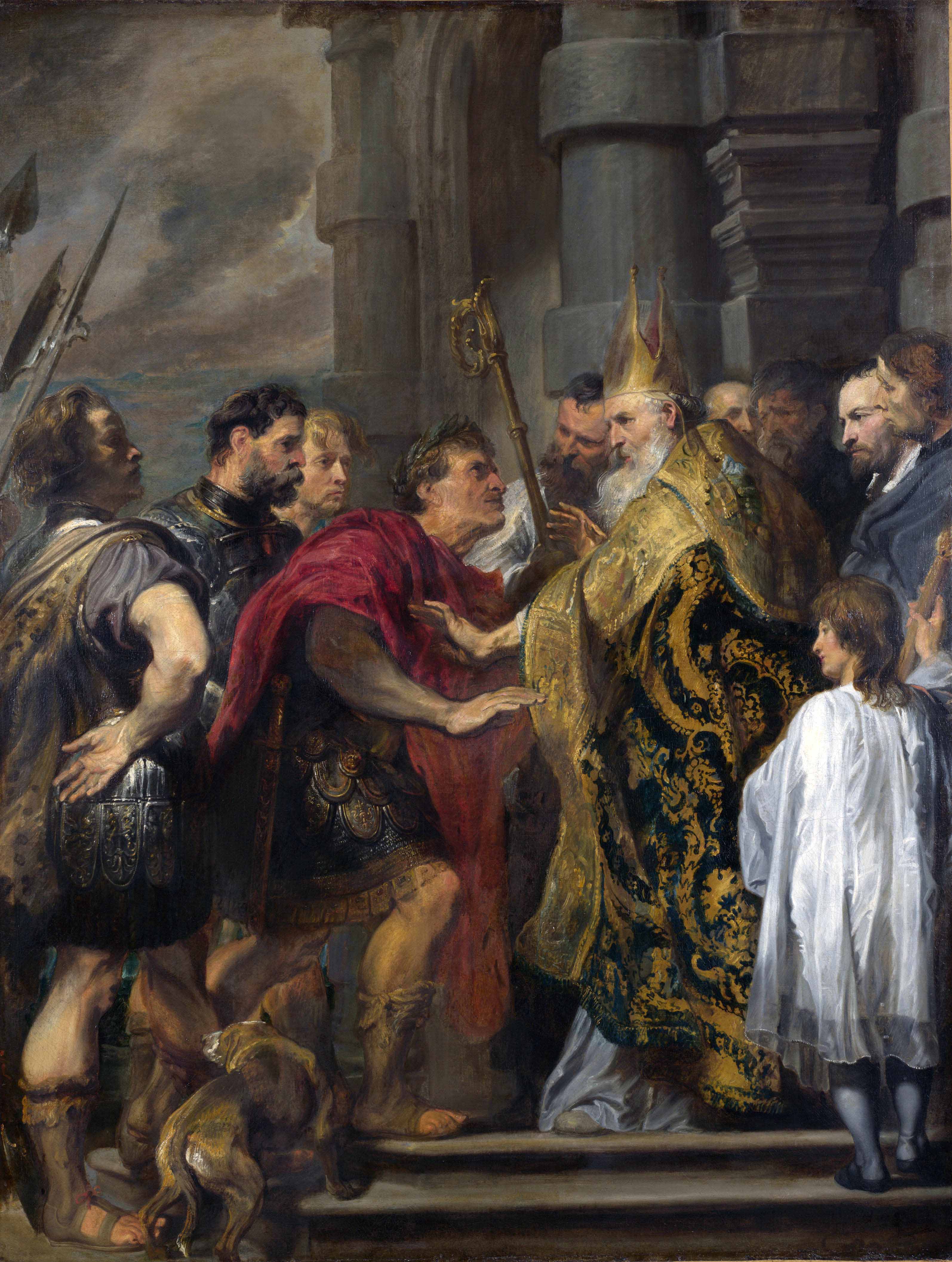 Saint Ambrose barring Theodosius I from Milan Cathedral